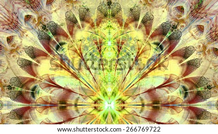 Beautiful abstract flower bouquet background in glowing vivid yellow,green,red,brown