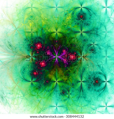 Abstract colorful fractal background with interconnected star-like ...