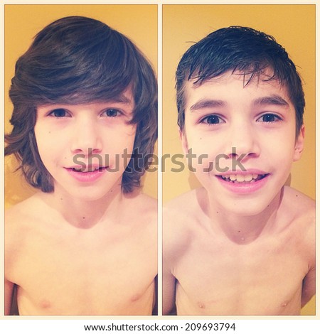 Before and After haircut - With Instagram effect