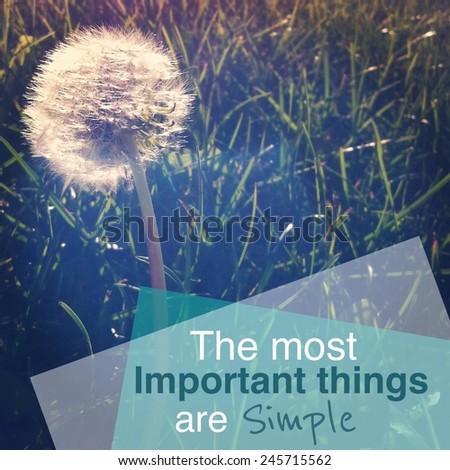 Inspirational Typographic Quote - The most important things are simple