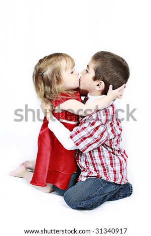 Brother and Sister kissing