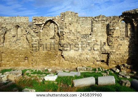 Inside ruined church in Famagusta, North Cyprus