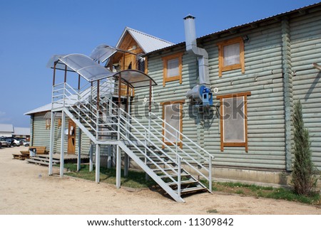 Big wooden house on the Azov sea coast, Russia