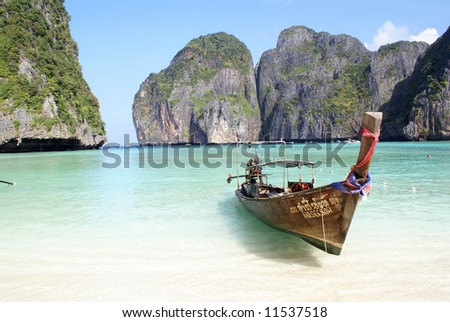 Boat on the beach, Ko Phi Phi island, Thailand