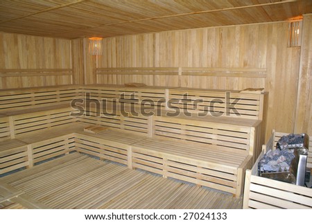 Inside turkish wooden sauna, Turkey