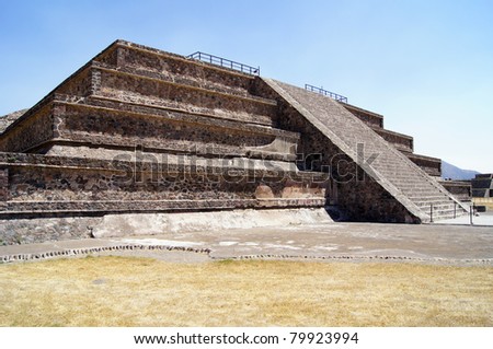 Very big stone pyramid in Teothuacan, Mexico