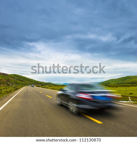 High speed road with cloud background