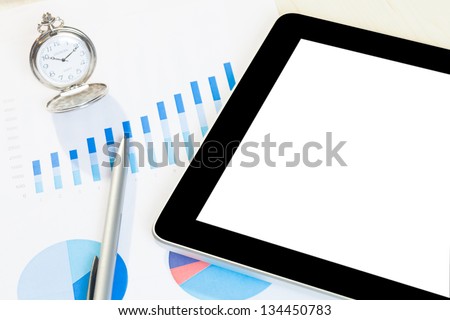 digital tablet with finance chart
