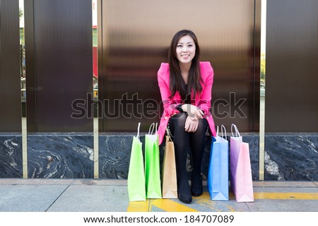 Beauty Woman with Shopping Bags