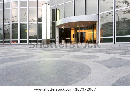 entrance of modern office building