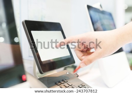 hand using videophone on exhibition.