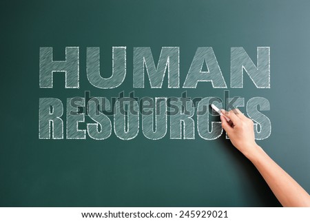 human resources written on blackboard