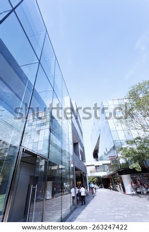 Beijing, China-July 14,2014:The official apple store building exterior in Beijing.