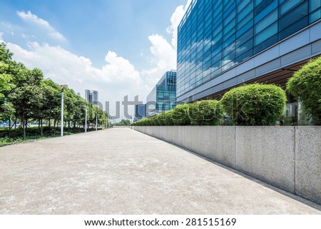 Chengdu,china-July 23,2014:Empty floor near modern office building in chengdu.It's epitome of fast development in southwest china.