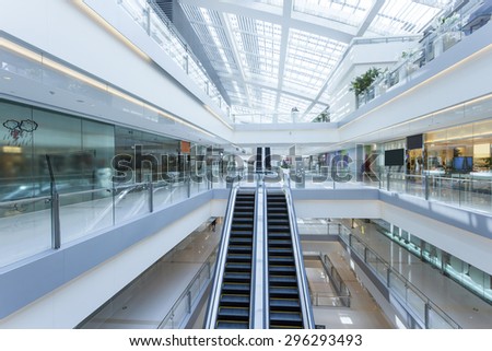 Modern shopping mall interior