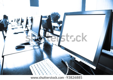 workplace room with computers