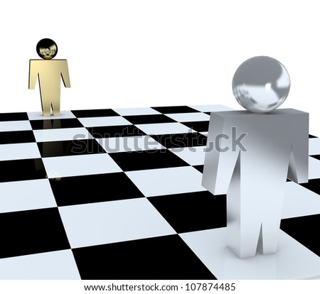 People in game chess board for concept business abstract