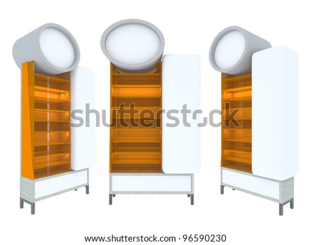 Empty wood Shelf orange modern design for Ad