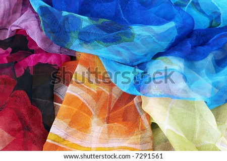 colorful silk scarfs background