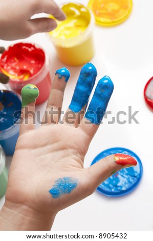 dirty hand, painting with fingers