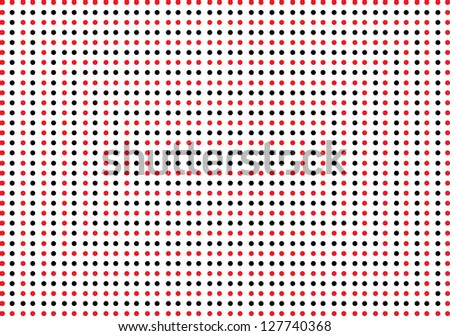 Red and Black Dots on White