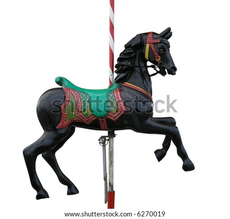 Black merry-go-round horse