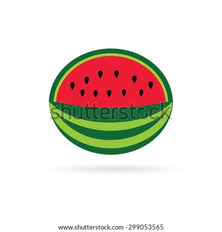watermelon color fruit vector illustration