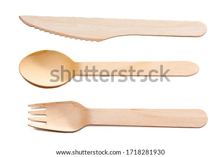 Similar – Image, Stock Photo Eco fork made of wood instead of plastic for party, events and food to go