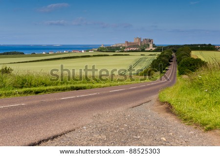 Road to Bamburgh Castle / Approach to Bamburgh and its Castle