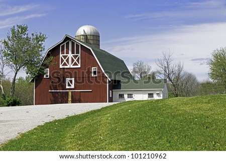 Old American Farm On Sunny Day