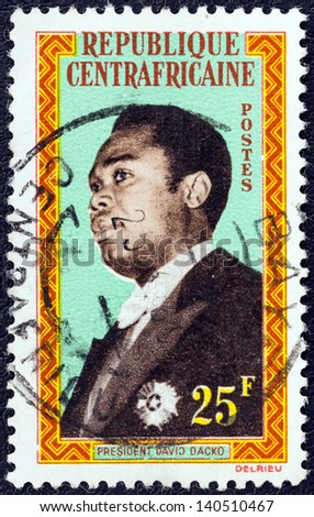 CENTRAL AFRICAN REPUBLIC - CIRCA 1962: A stamp printed in Central African Republic shows President David Dacko, circa 1962.