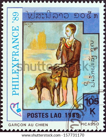 LAOS - CIRCA 1989: A stamp printed in Laos from the \