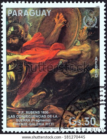 PARAGUAY - CIRCA 1986: A stamp printed in Paraguay from the 