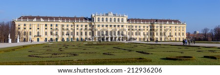 VIENNA, AUSTRIA - DECEMBER 24: Schonbrunn Palace royal residence on December 24, 2013 in Vienna. One of the most important cultural monuments in the country and a major tourist attraction in Vienna.