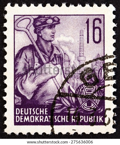 GERMAN DEMOCRATIC REPUBLIC - CIRCA 1953: A stamp printed in Germany from the \