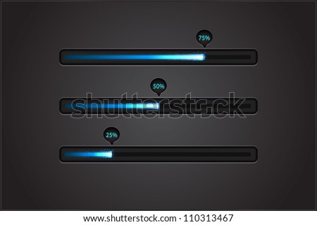 Blue vector progress bars