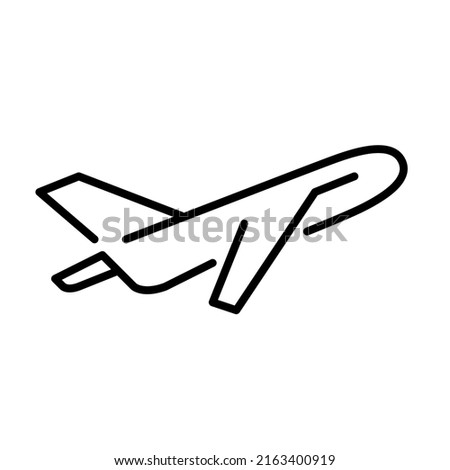 Plane taking off. Going on a vacation trip. Pixel perfect, editable stroke line icon