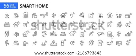 Smart home icons mega set. Pixel perfect, editable stroke line