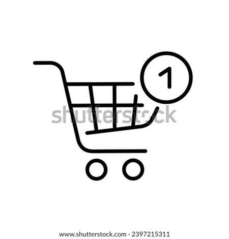 Shopping cart and plus one. Pixel perfect, editable stroke