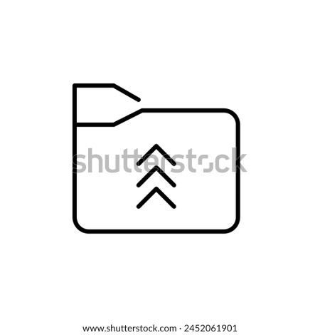 File folder with arrows up. Seamless cloud integration, data transfer and synchronization. Editable vector icon