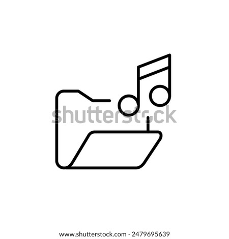 Music library folder. Media storage and sharing. Sound directory. Pixel perfect vector icon