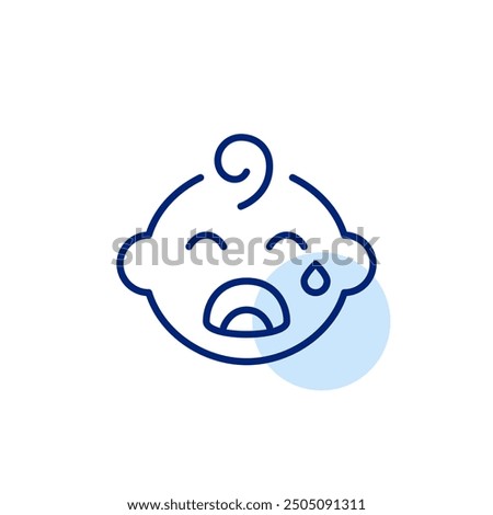 Crying baby icon. Pixel perfect, editable stroke