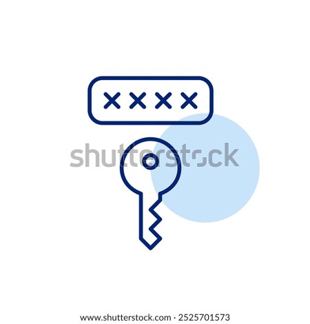 Password input box and key. Two-step security verification. Pixel perfect vector icon