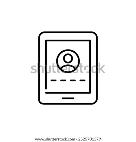 User account access with password input box on electronic tablet. Mobile device security. Pixel perfect, editable stroke icon