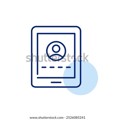 User account access with password input box on electronic tablet. Mobile device security. Pixel perfect vector icon