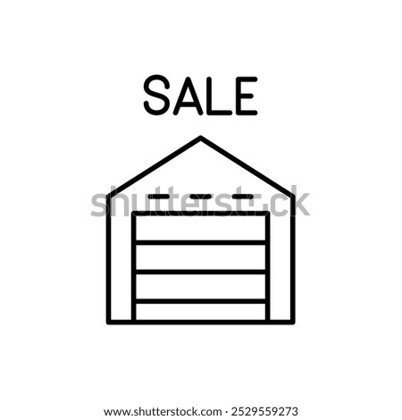 Yard and garage sale. Pixel perfect, editable stroke icon