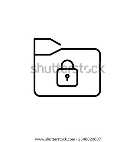 File folder with lock. Protected document, locking important documents. Pixel perfect vector icon