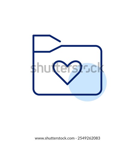 File folder with heart. Add documents to favorite. Pixel perfect, editable stroke icon