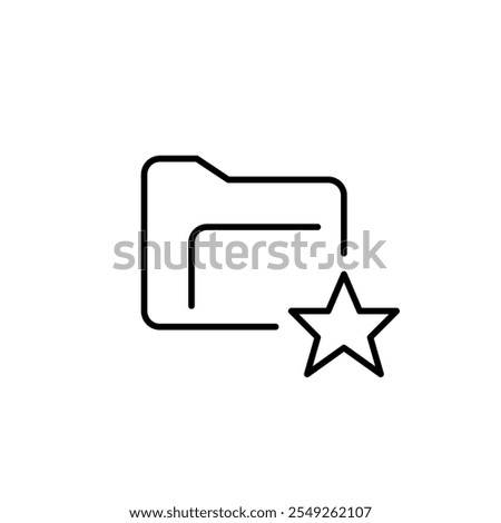 File folder and star. Preferred storage. Important documents. Top picks. Pixel perfect vector icon