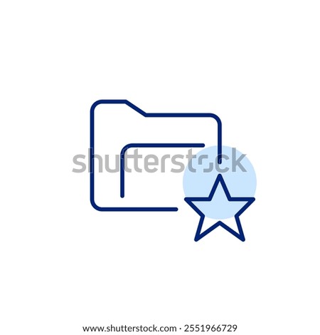 File folder and star. Preferred storage. Important documents. Top picks. Pixel perfect, editable stroke icon